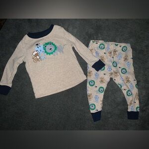 EUC 100% Cotton 12 Month Old Matching Animal Pajama Set